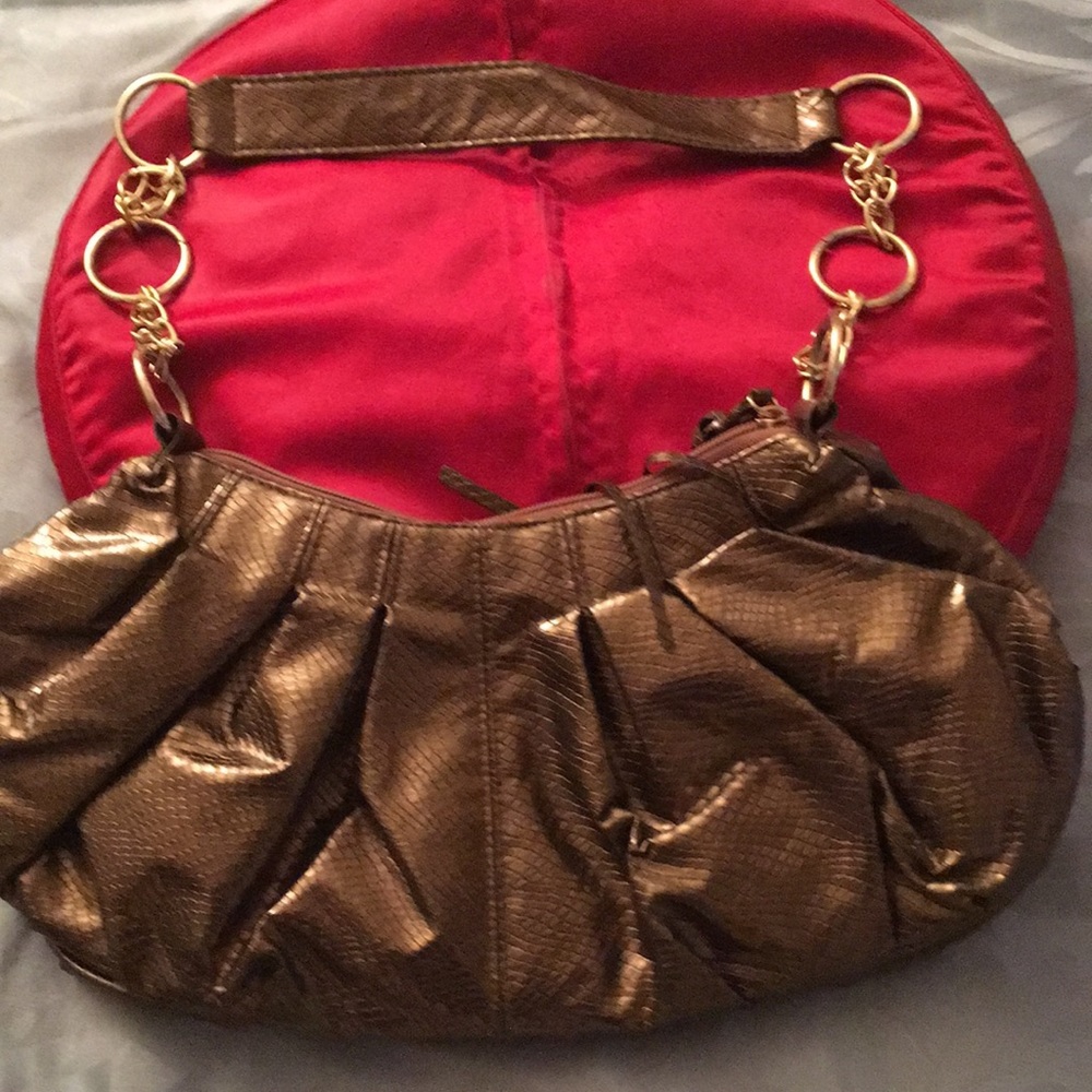 Handbag bronze gold color